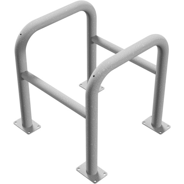 Anti-nudge hoop | for trees and posts | hot-dip galvanized | width: 600 mm, depth: 600 mm, height above ground: 650 mm | to be fixed by plugs